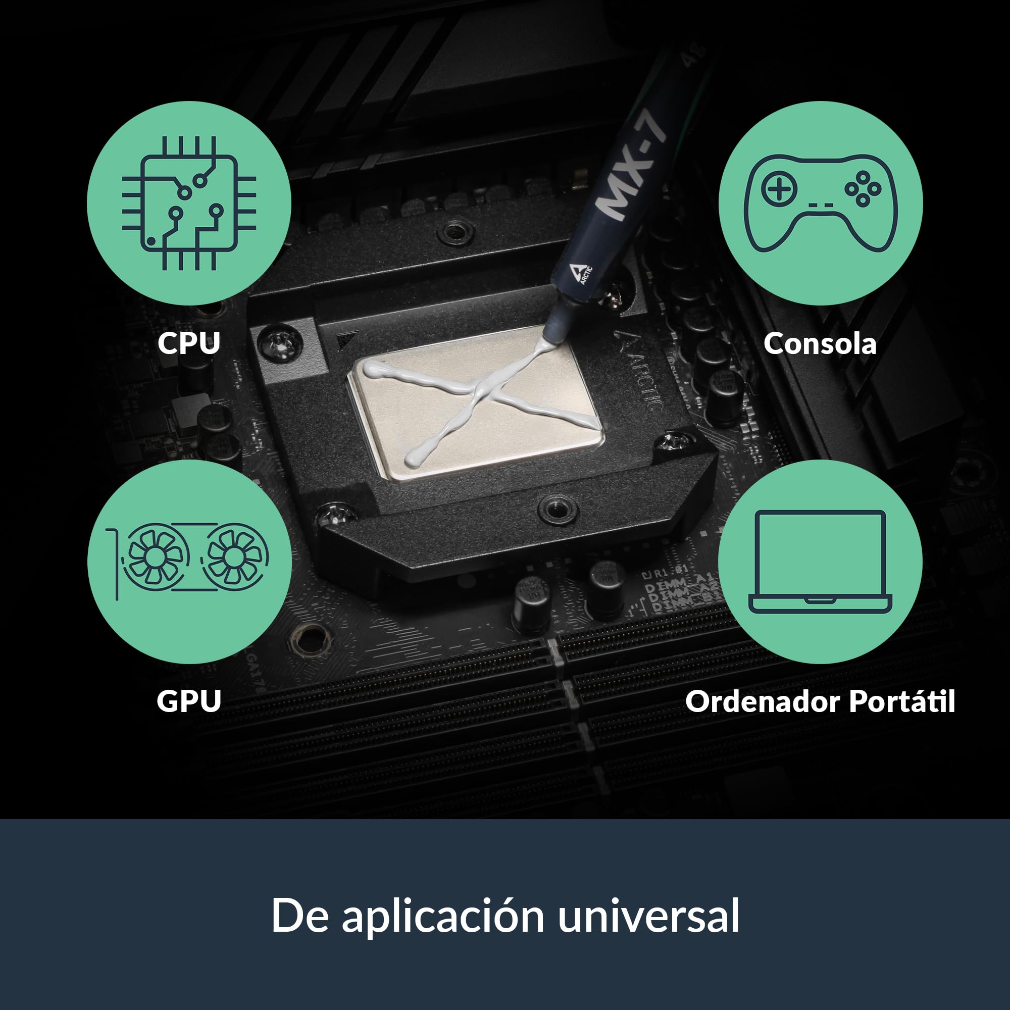 ARCTIC MX-7 (4 g, con MX-Cleaner) – Pasta térmica de alto rendimiento para CPUs, consolas, procesadores, tarjetas gráficas y portátiles. Alta conductividad, larga duración, no conductiva ni capacitiva — view 8