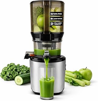 Kuvings AUTO10 Cold Press Juicer Machine – Self-Feeding for Hands-Free Use – Easy to Clean, Quiet 240W Motor, 100 oz Large Masticating Juicer – Designed for Silky Juice with Low Pulp – Silver
