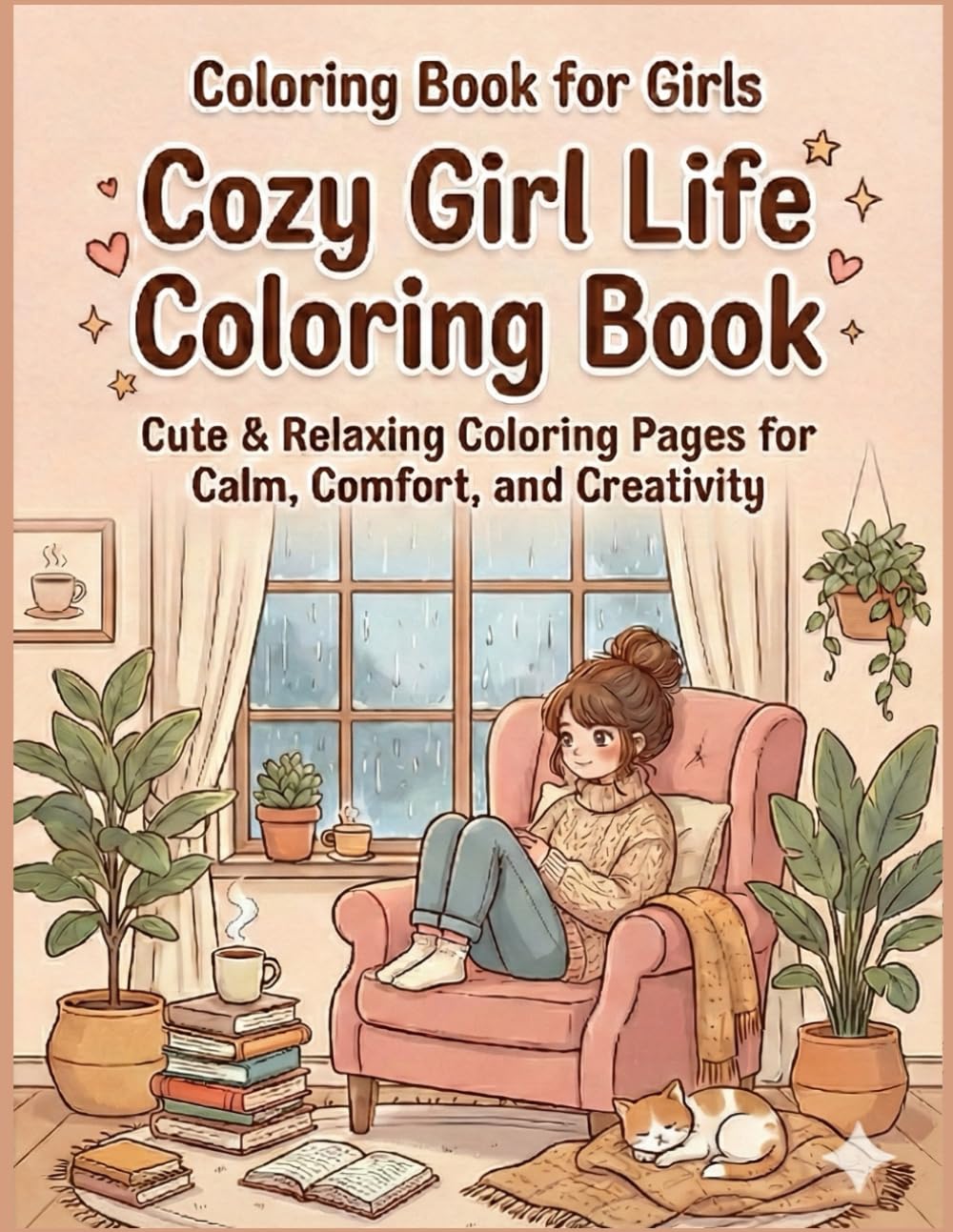 Coloring book for girls : Cozy Girl Life Coloring Book: Cute & Relaxing Coloring Pages for Calm, Comfort, and Creativity (cozy coloring book)