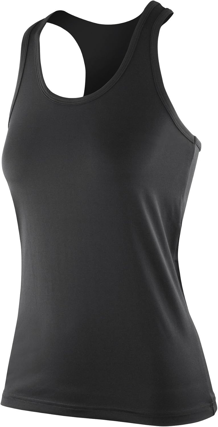 Spiro Womens/Ladies Impact Softex Sleeveless Fitness Vest Top (M (8 US)) (Black)