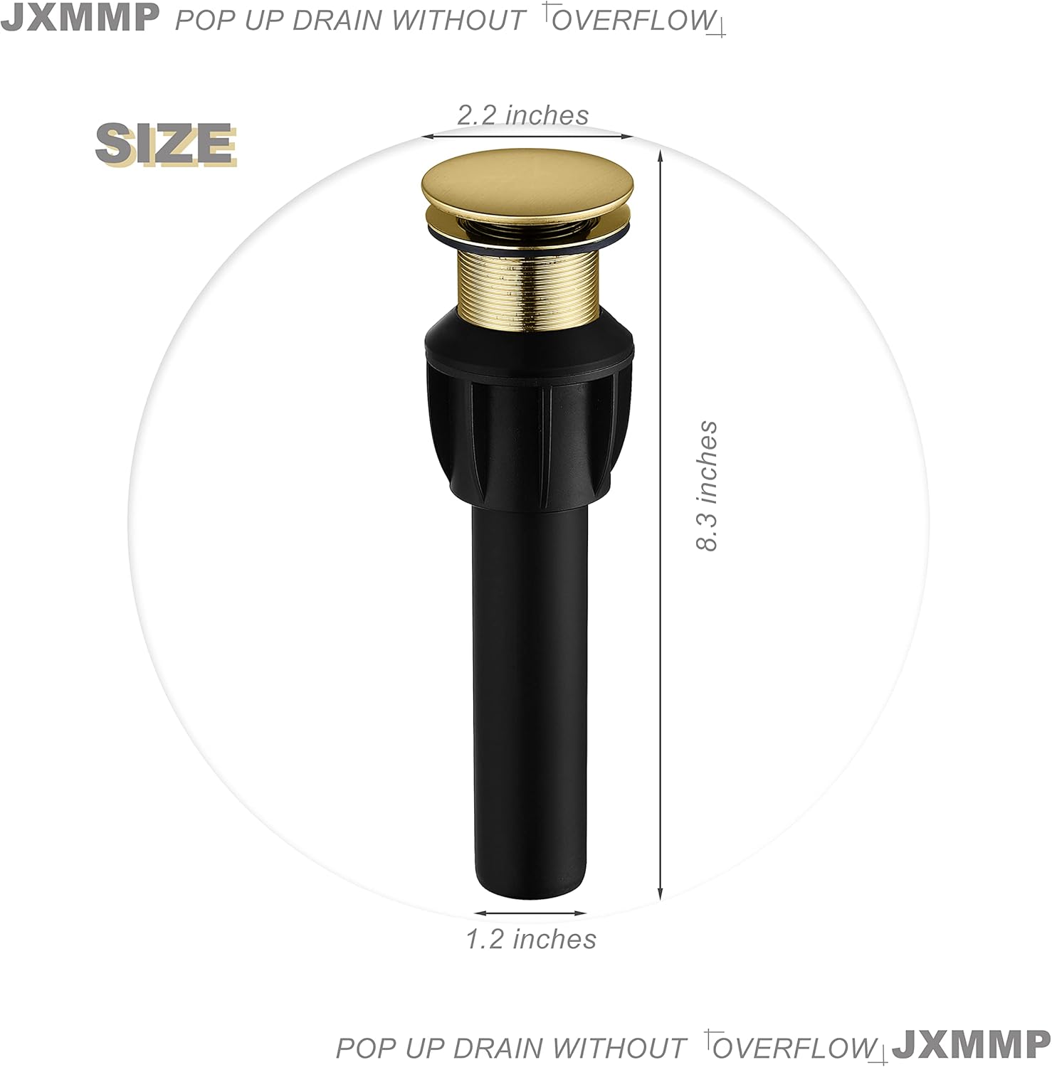 Brushed Gold Vessel Sink Faucet with Pop Up Drain and Supply Lines, Stainless Steel Gold Vanity Faucet Single Hole, JXMMP Single Handle Bathroom Faucet Gold, JXM1001BG - Image 3