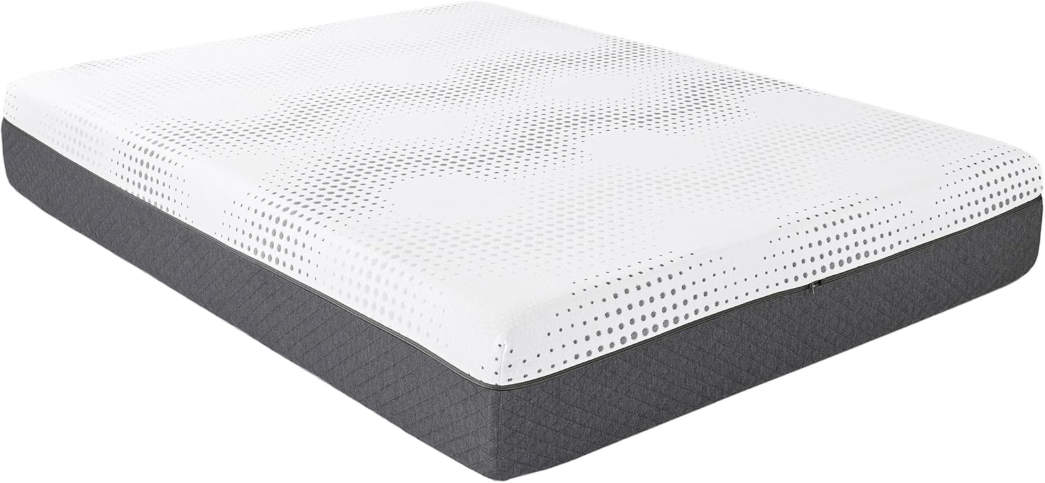 Lexicon 12 Inch Green Tea Cooling Gel Memory Foam Mattress, Firm Support, Charcoal Infused Hybrid Mattress-in-A-Box, Certified Safe Sleep, Pocket Spring, Pressure Relief, Full Size Bed