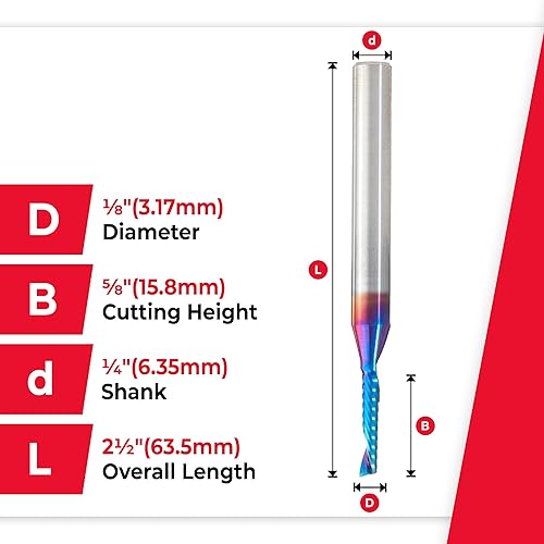 Miniatura 99 de Amana Tool Spektra 51446-K, 51446-K, 1/8 D x 3/4 CH x 1/4 SHK x 2-1/2 pulgadas de largo, acabado de espejo