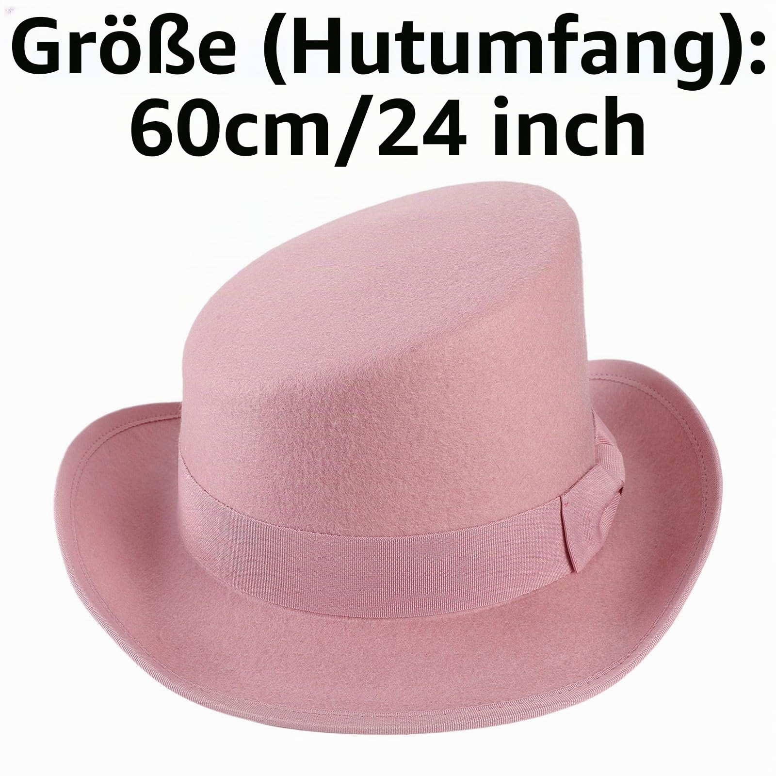 Wollfilz Zylinder für Damen Herren - Unisex Asymmetrischer Melonenhut Kopfschmuck Karneval Halloween Kostüm Cocktails Magier Gentlemen Performing Jazz Caps Rock Hat Magic Hat