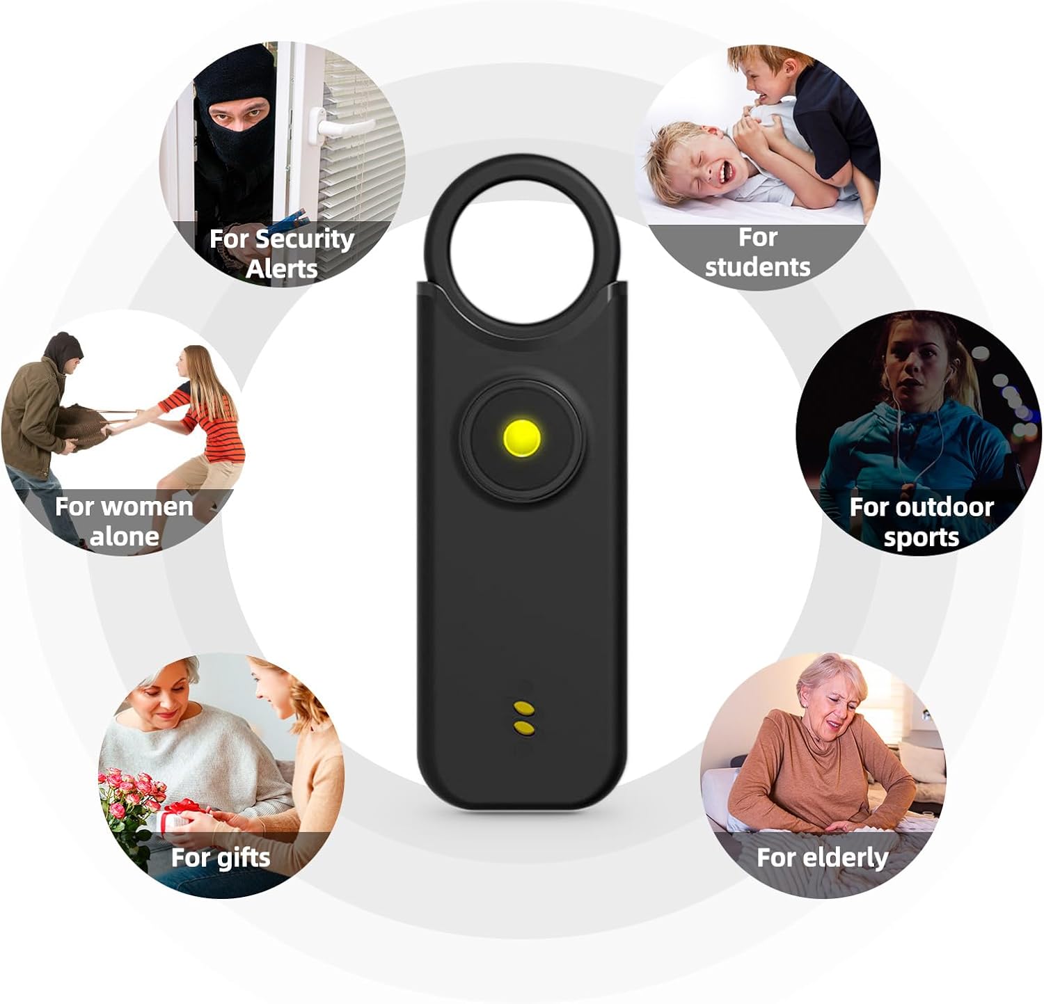 TOWODE Personal Safety Alarm for Women - 135dB Self Defense Keychains Siren Whistle, Travel Gifts for Women,with LED Strobe Light - Personal Emergency Security Safe Protection Devices for Kids Elderly 8