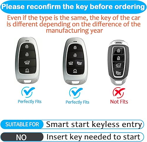 Miniatura 2 de Sindeda Funda para llavero Hyundai con llavero suave de protección completa, funda para llave compatible con Sonata Tucson 2019 2020 2021 2022