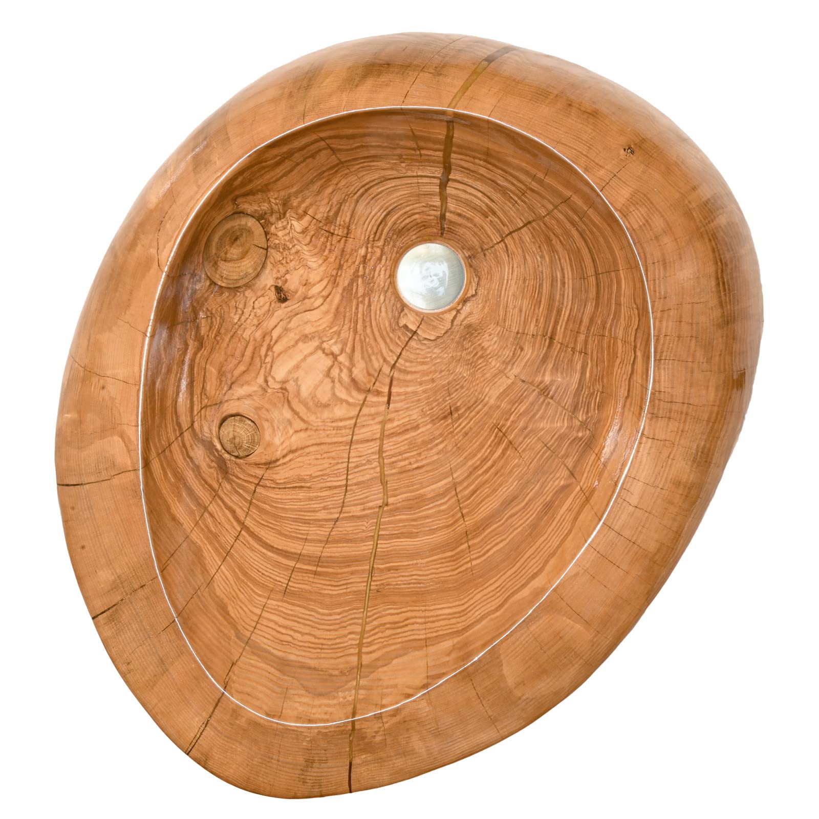 Verda Lavabo de madera natural + válvula de desagüe Click-Clack U110