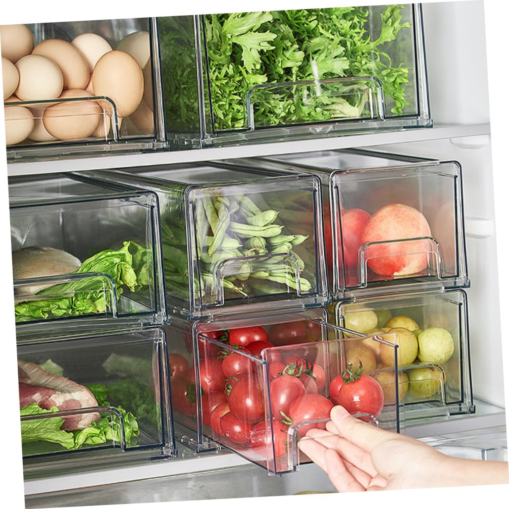 Caja Organizadora para Refrigerador de Gran Capacidad en Pet, Contenedor para Conservar Frutas y Verduras en Buen Estado Evitando Olores, Adecuado para Refrigerador y Encimera