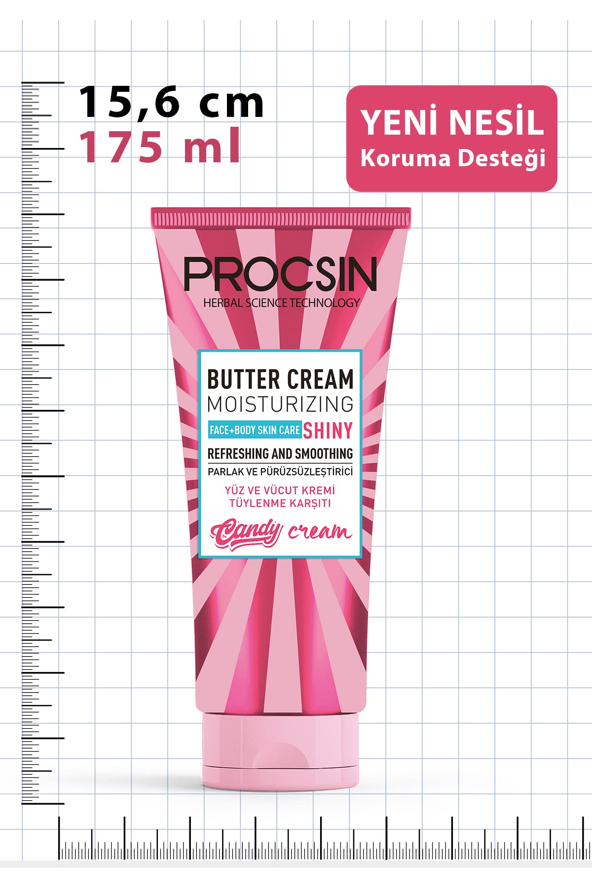 Procsin Butter Cilt Kremi, Tüy Azaltıcı, Pürüzsüzlük Efekti, Günlük Nemlendirici, 175 ML