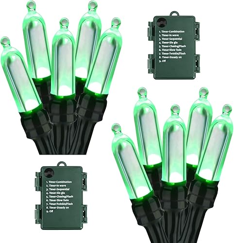 BrizLabs Luces de Halloween naranjas y moradas, 33 pies, 100 luces LED de Halloween, 8 modos de luces naranja y morado con temporizador, mini cadena