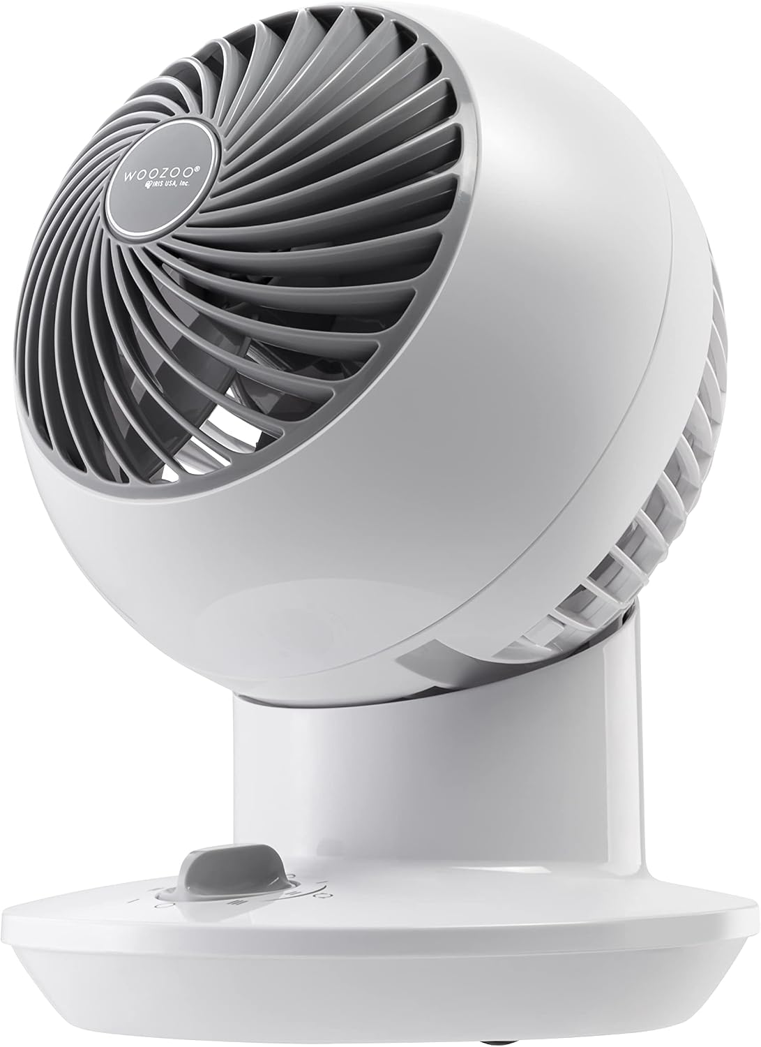 IRIS USA WOOZOO Mini Globe Circulator Table Fan, White