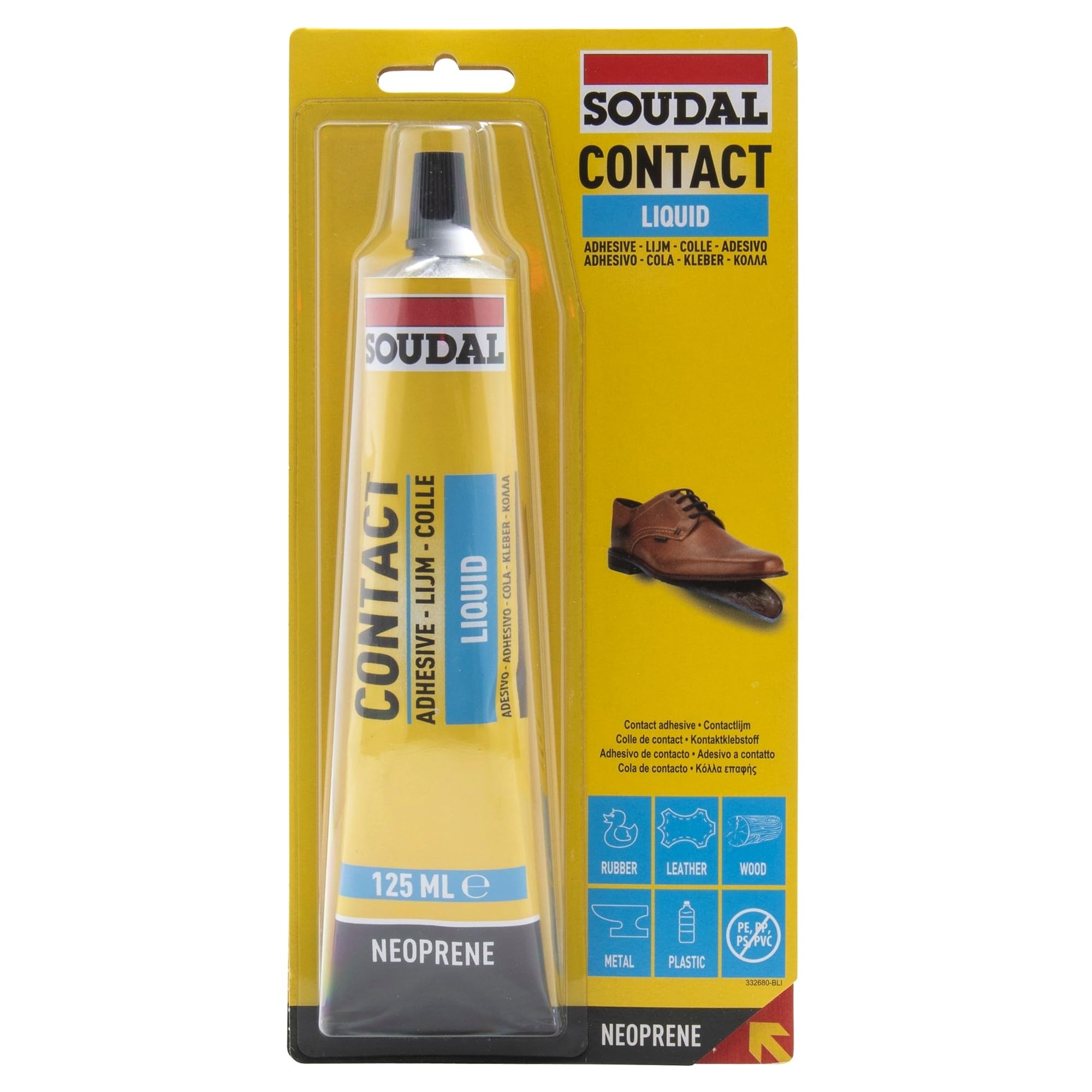 Soudal Yellow 06454 Neoprene Liquid Glue 125Ml
