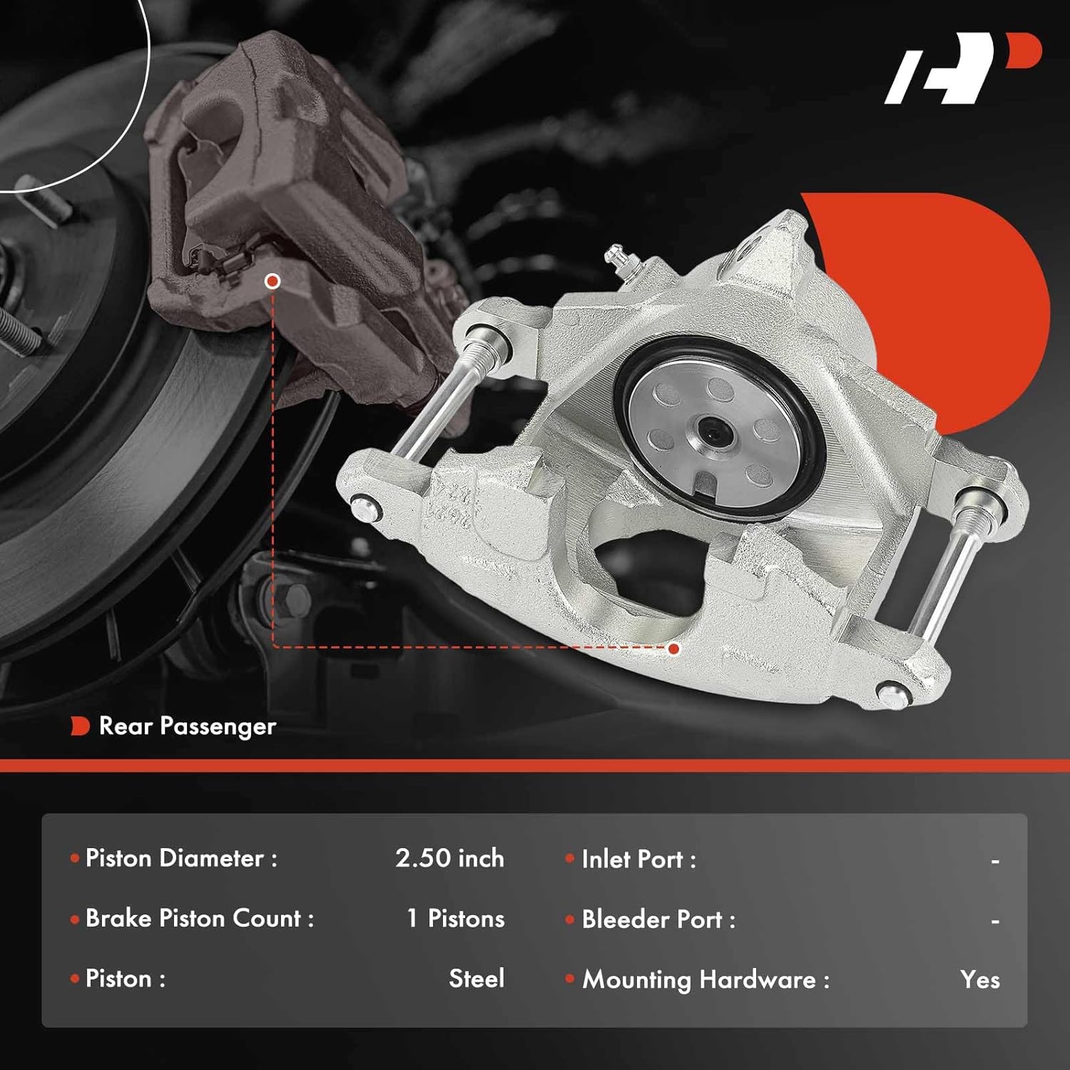 A-Premium Disc Brake Calipers Assembly without Bracket Compatible with Cadillac Eldorado 1976-1976 8.2L, Eldorado 1977-1978 7.0L - Rear Driver and Passenger Side, 2-PC Set