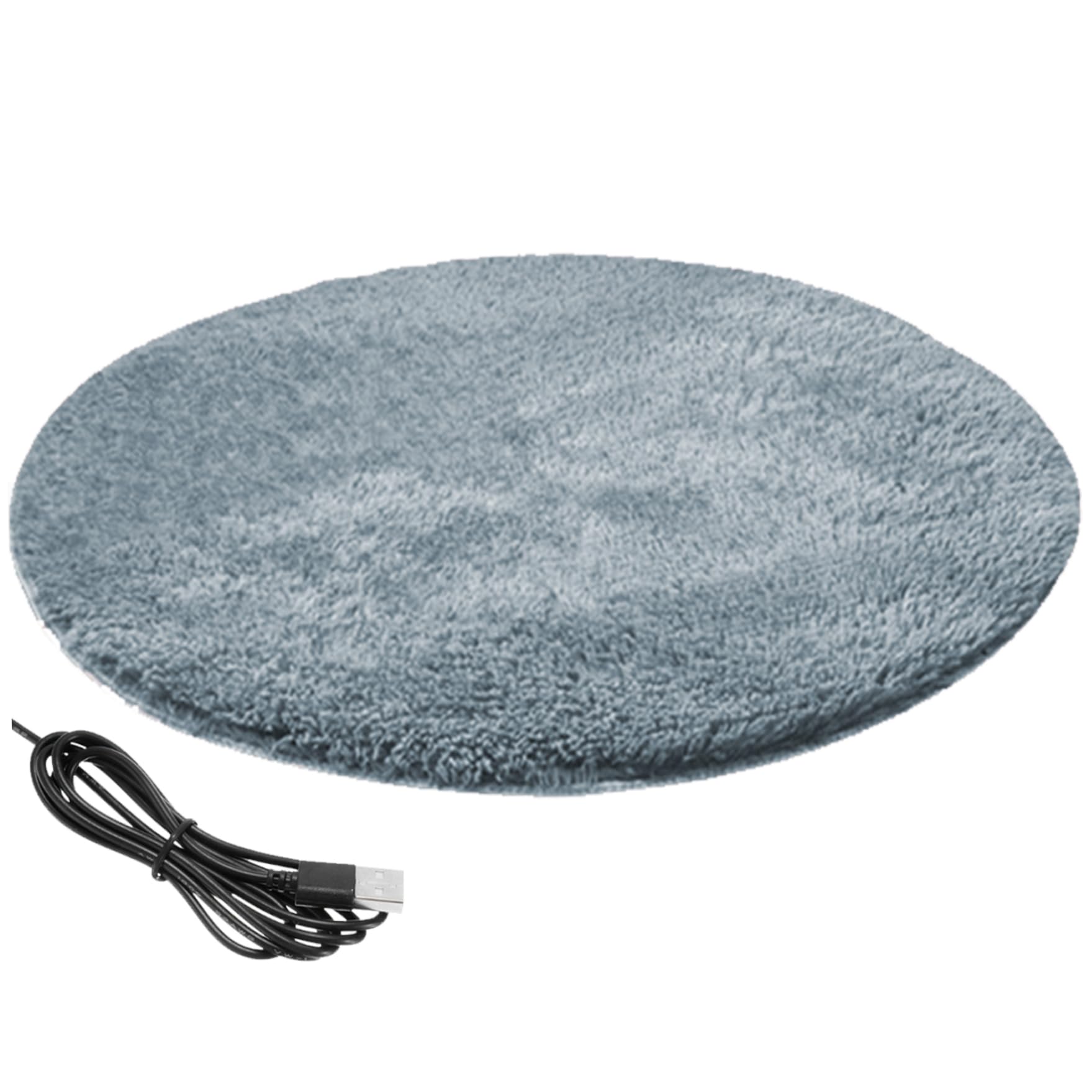 Lawnrden Self Warming Cat Bed, Cat Heating Pad Round 15.7 Inch USB Heated Bed with 82.4° F Constant Temperature Waterproof ? Scratch-Resistant Winter Pet Heating Pad for Small Pets Silver Grey