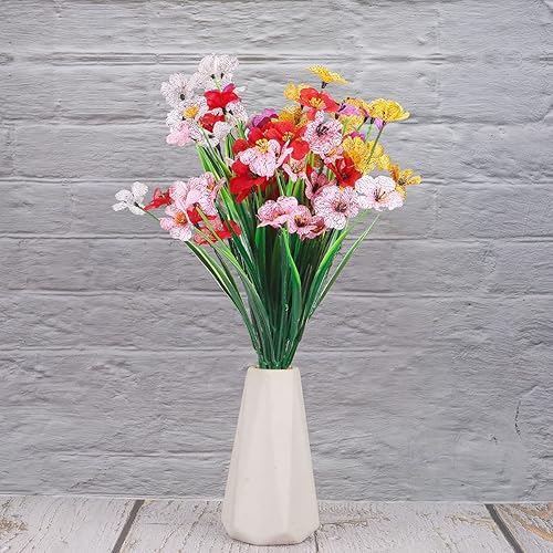 Miniatura 7 de 10 flores artificiales para exteriores, resistentes a los rayos UV, flores falsas para jarrón, macetas colgantes, no se decolora, plantas de