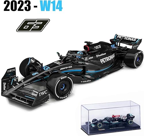 Miniatura 9 de Bburago 143 Mercedes-AMG Petronas F1 Team W14 2023 63# George Russell Aleación Coche Die Cast Modelo Colección Regalo (W14 63# WCasco)