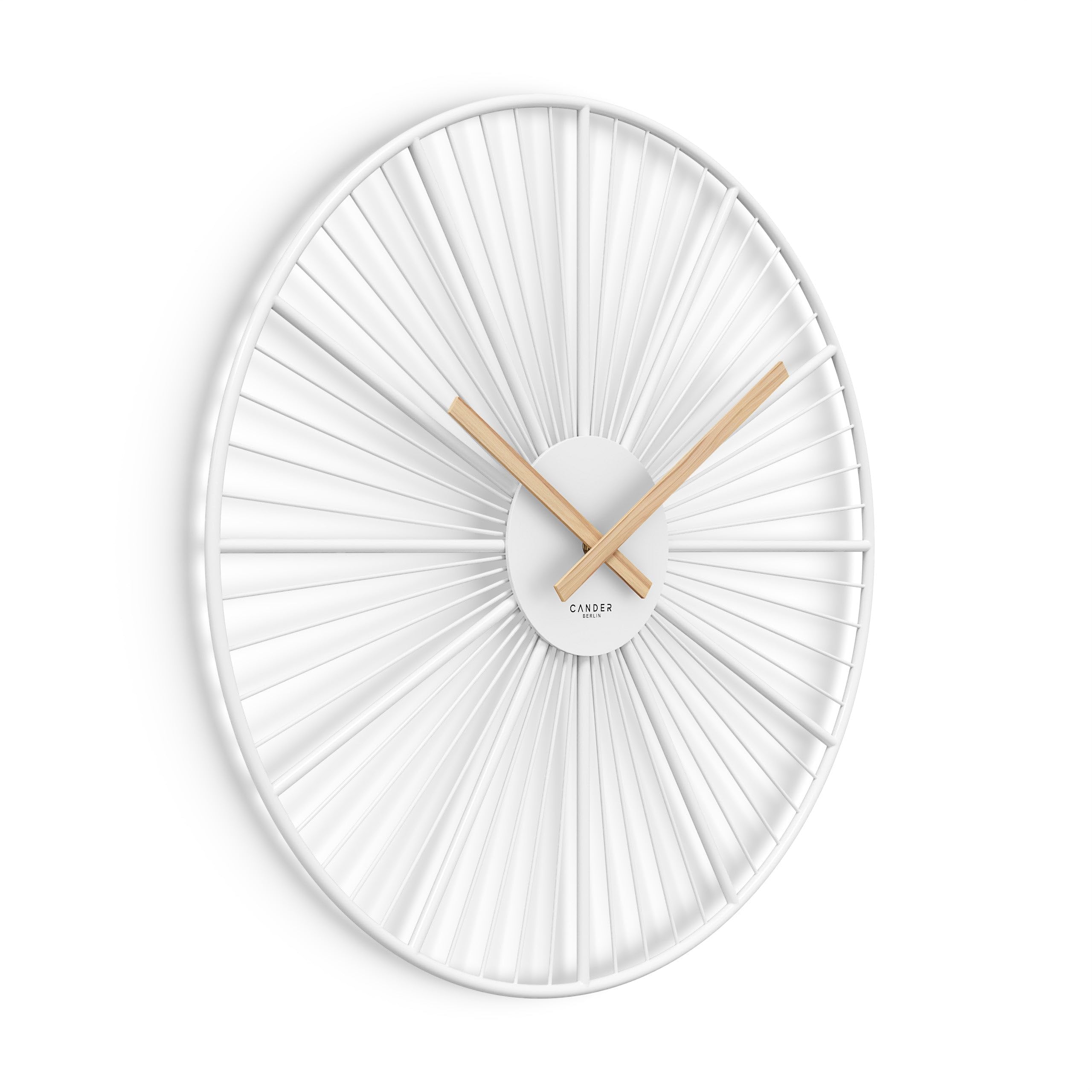 Orologio Da Parete XXL Cander Berlin BRELLA - 50 Cm, Silenzioso, In Metallo E Legno, Design Vintage Per Soggiorno E Cucina