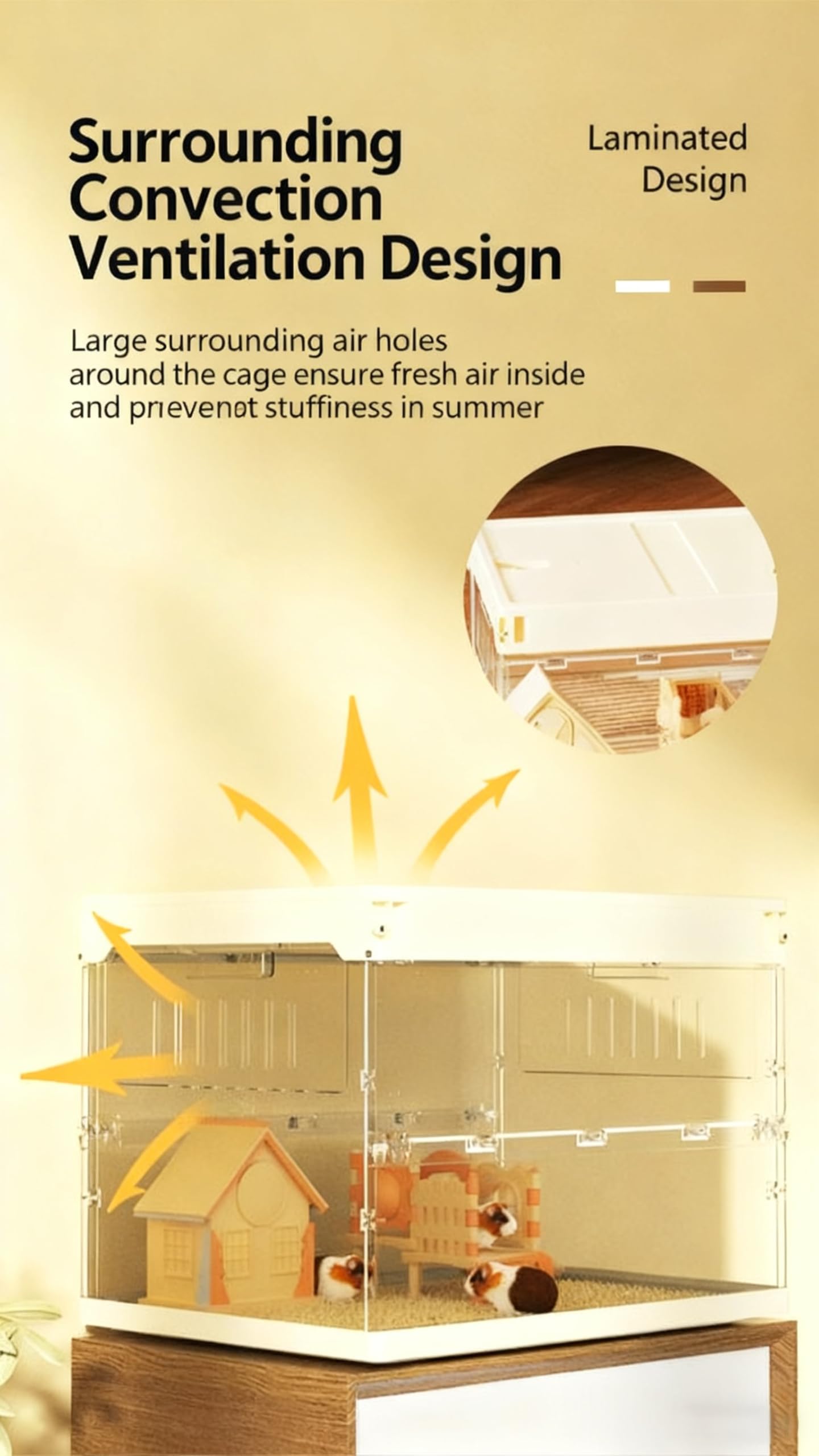 Garvee Cage à Hamster Transparente, Toit Plat, Kit Débutant 7 en 1