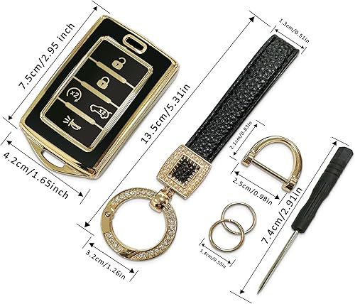 Miniatura 7 de POSAID Funda para llavero para Jeep 2023 2022 2021, Negro -, Negro