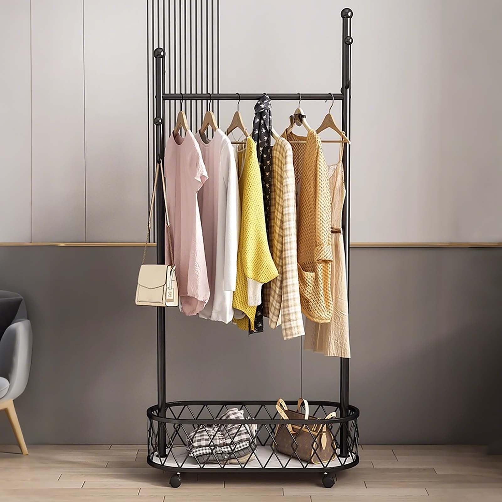 Porte-manteau mobile compact de 60 cm pour libérer l'espace des petits dressings