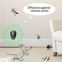 Vista 2 de Repelente ultrasónico de plagas, repelente electrónico de plagas, enchufe ultrasónico para cucarachas, mosquitos, ratones, arañas, hormigas, pulgas