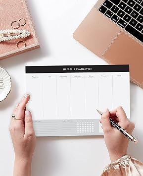 Difference Introduction 3-Piece Desktop Planner Set with Black Edge (Daily, Weekly, Monthly Planner)