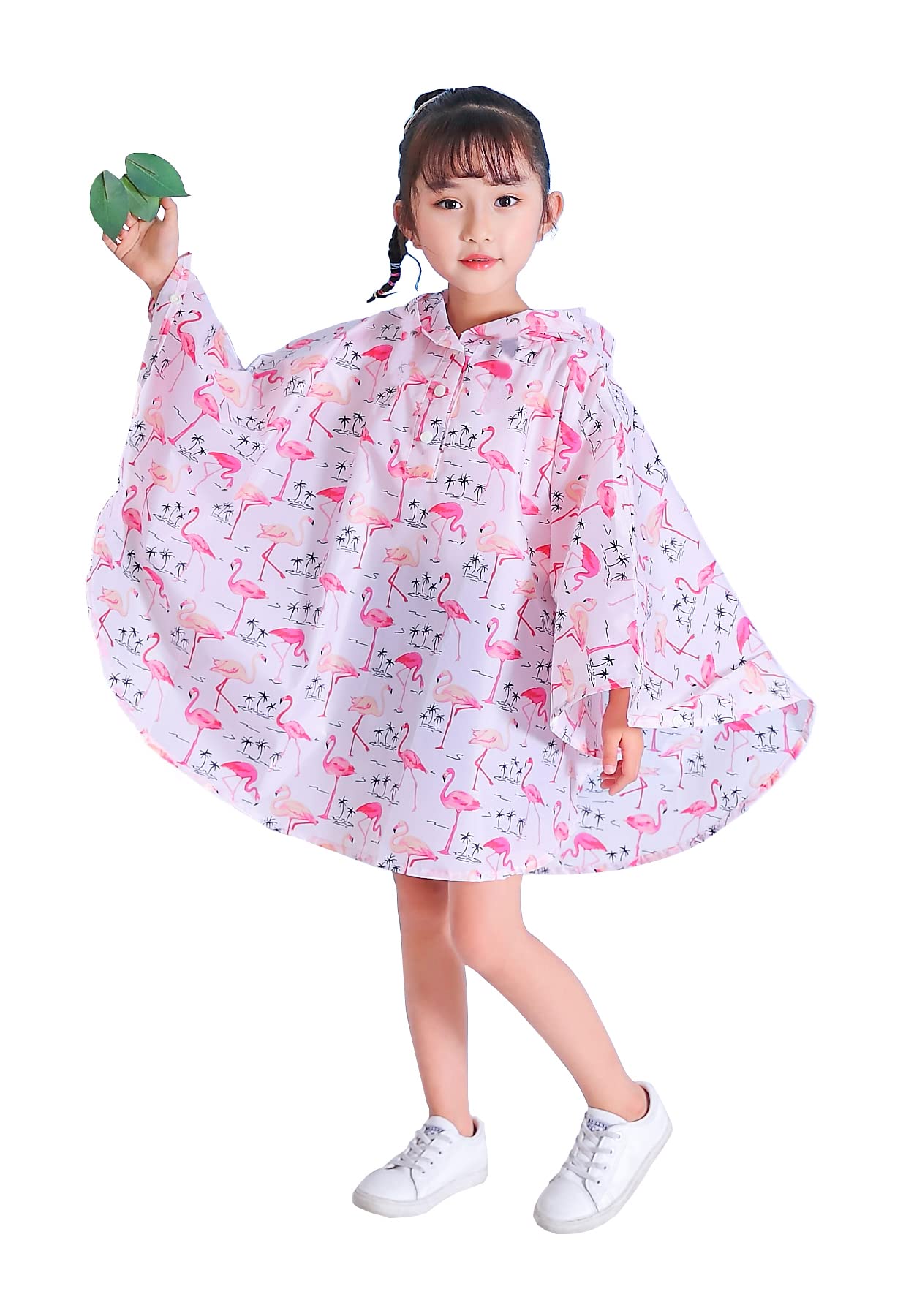 Freesmily Kids Cute Raincoat Waterproof Rain Poncho Jacket Coat for Girls Boys