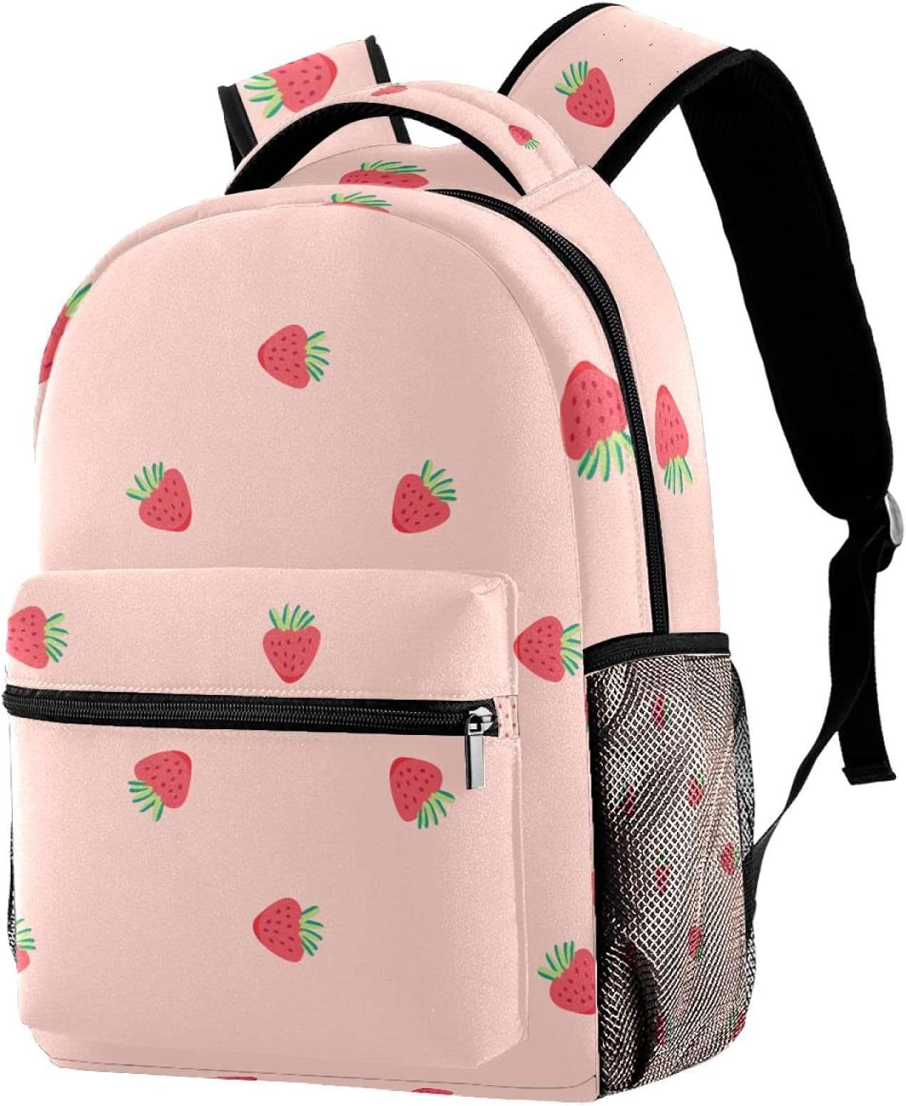 Kids Backpack For School, Mini Strawberry Daypack For Women Men With Laptop Compartment