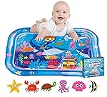 UCRAVO Tummy Time Water Play Mat for Babies & Infants Inflatable Sensory Learning Toy Leakproof Aqua Pad for Newborn 3-12 Months Activity Play Center for Baby Development Best Gift for New Parents