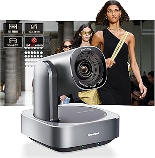 Tenveo 4K PTZ Camera with 12X Optical Zoom USB3.0/HDMI/RJ45/PoE Living Streaming Camera Wide View Angle Conference Room Camera Works with Skype Teams Zoom OBS YouTube for Meetings Education Church