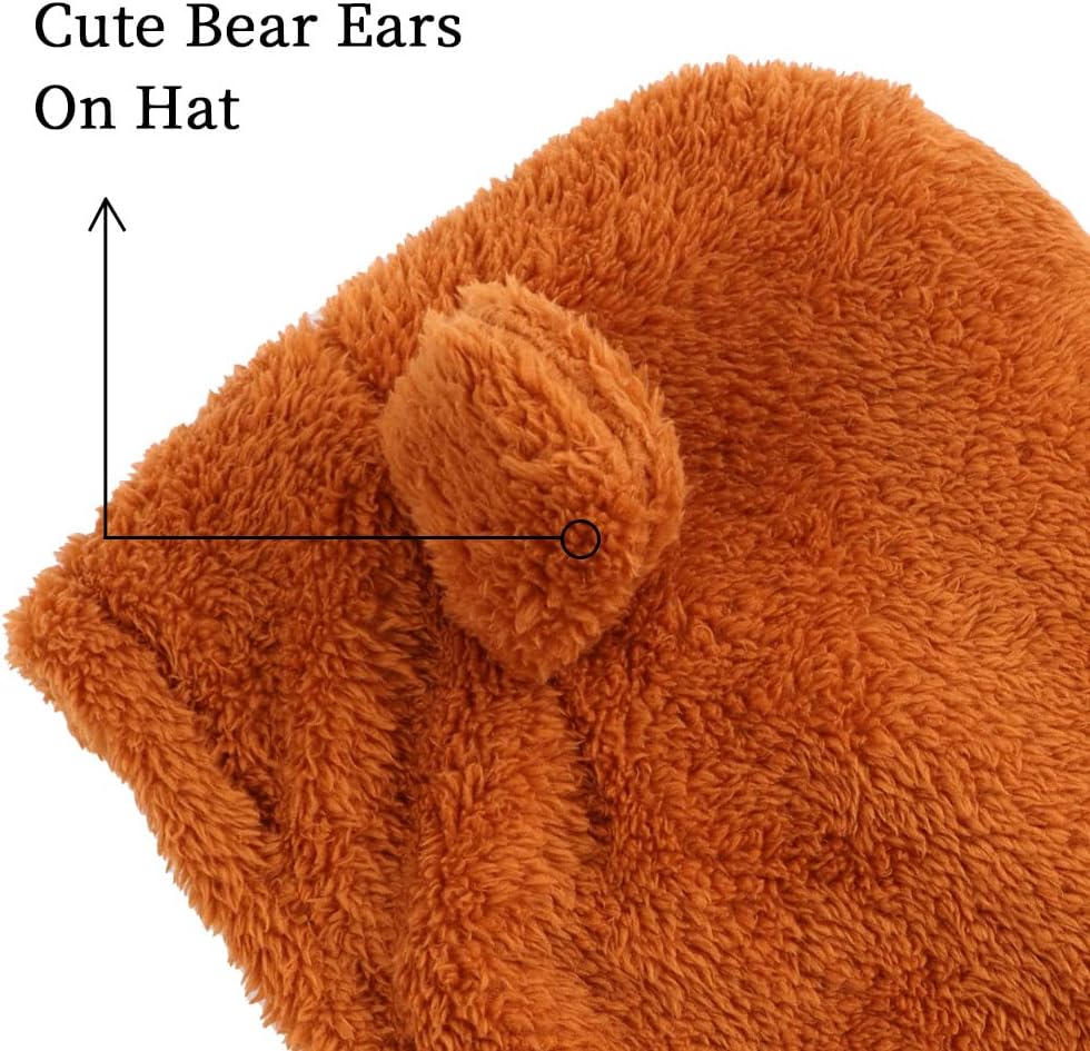 Baby Girls Winter Hat Boys Warm Scarf Hat Kids Thick Earflap Hood Cap with Ear 6M-7T - Image 5