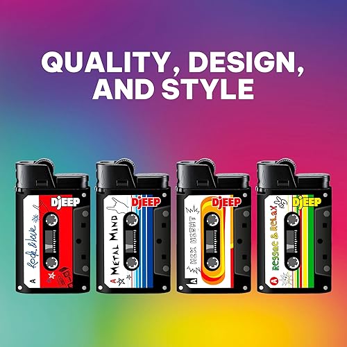 Miniatura 10 de DJEEP Encendedores de bolsillo, colección elegante con textura metálica, encendedores únicos de mármol, paquete de 4 unidades de encendedores