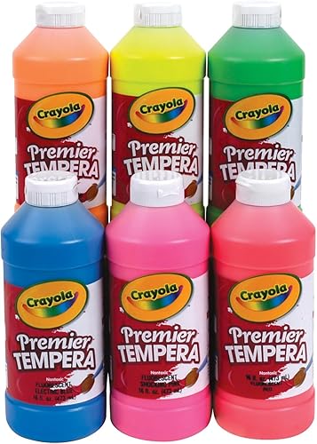Crayola Pintura de temperatura neón pintura verde claro para niños botella para apretar de 16 onzas