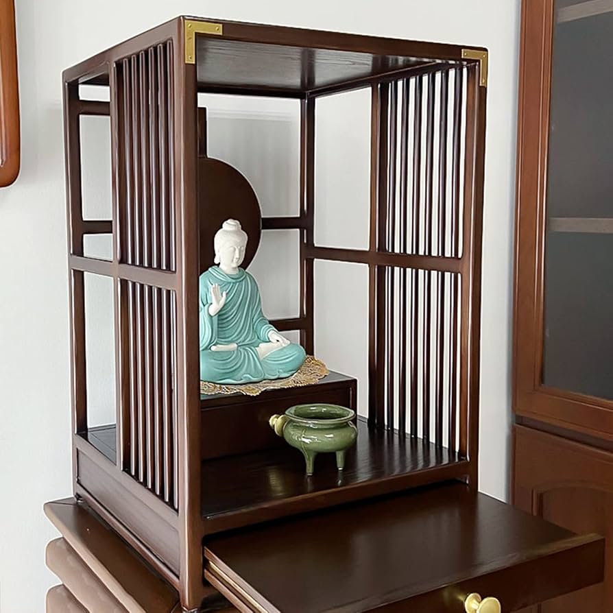 Amazon｜仏壇，家の壁に取り付けられた祭壇，無垢材の製造禅の