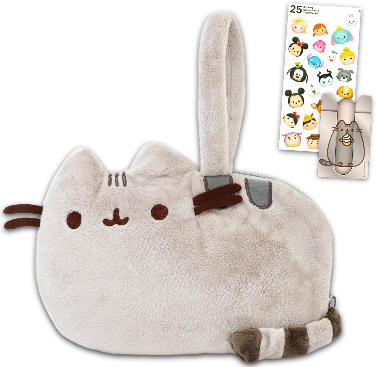 Pusheen the Cat Coin Purse Set for Girls - Bundle with 8" Cat Wristlet, Plus Stickers, Mobile Wallet | Pusheen the Cat Wallet for Women