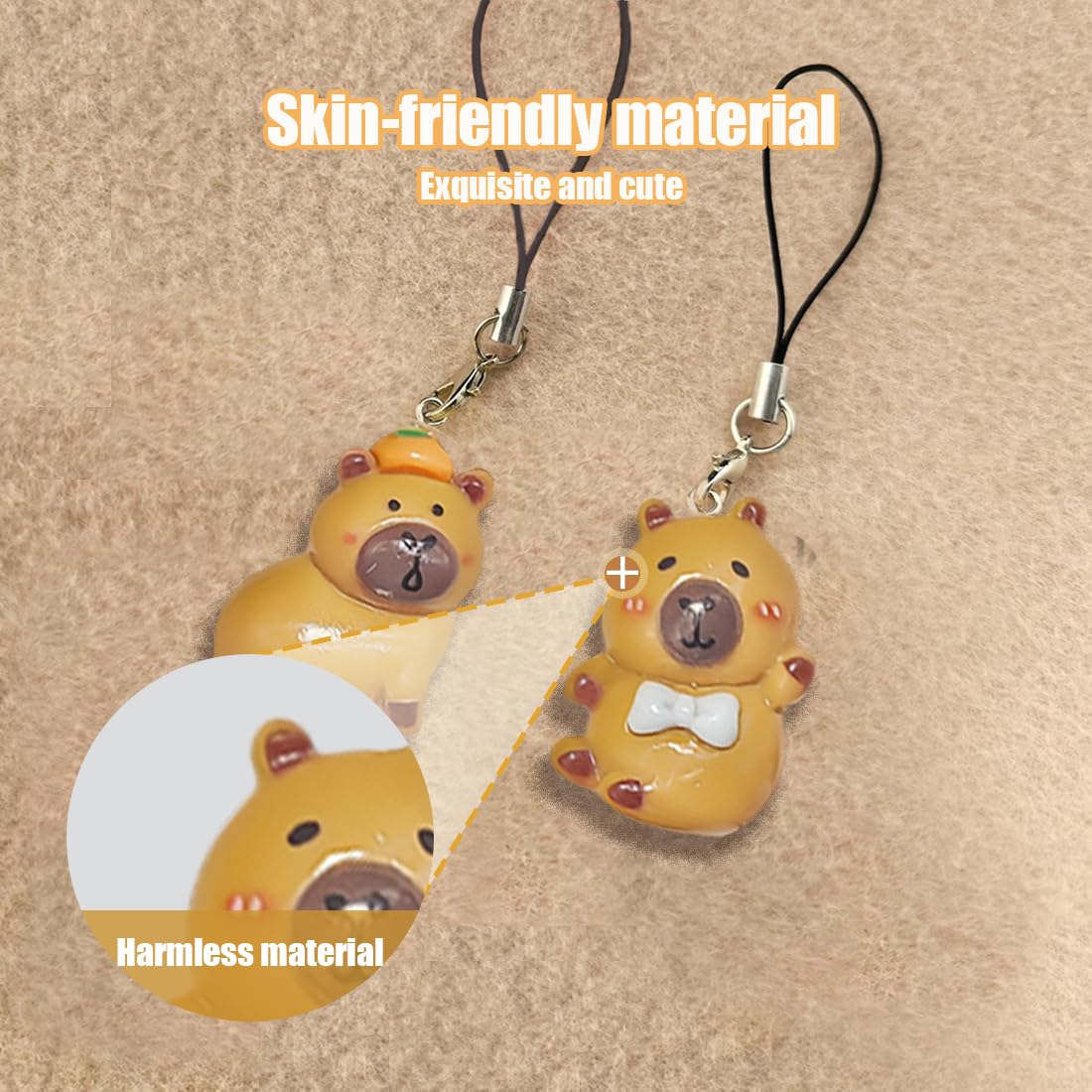 Capybara Pendentif Téléphone Portable Breloques Porte Clé Chaîne Lanière