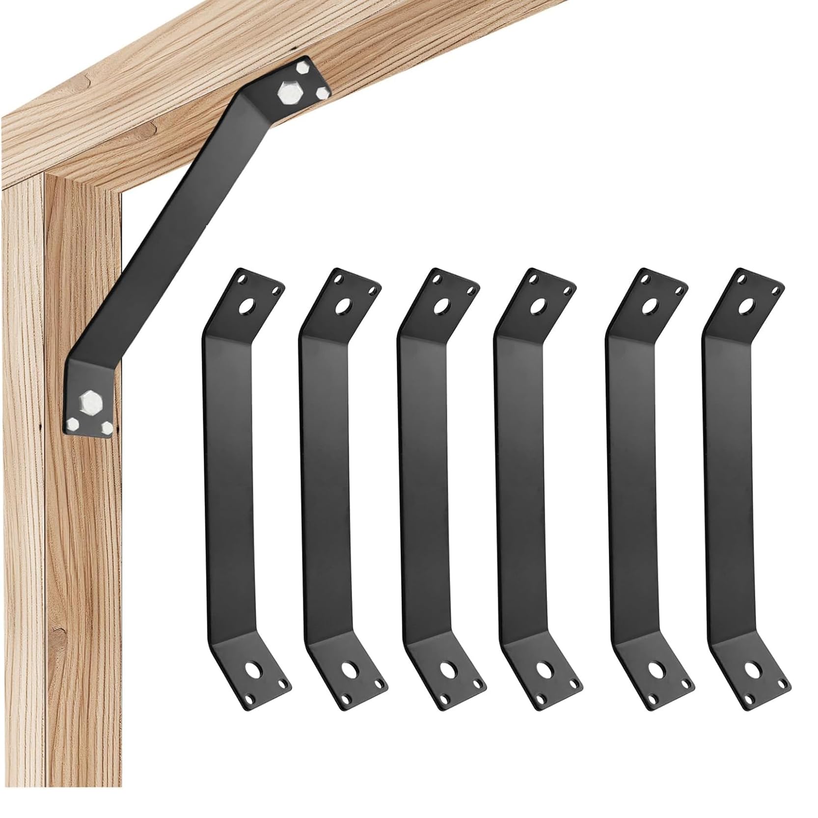 LQSYBHD 45 Degree Angle Support Brackets for Pergola Deck Porch Log Cabin Support Bracket Kit Pergola Angle Brackets Connector Corner Brace Inside Joint(Size:6pcs)