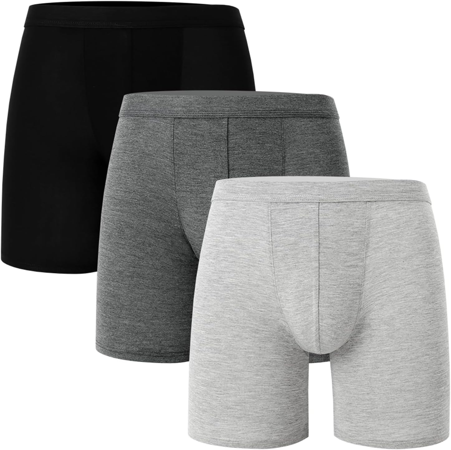 Mens Boxer Briefs - Tagless Mens Underwear Pack, Cotton Feel Underpants with Moisture Wicking & No Ride Up