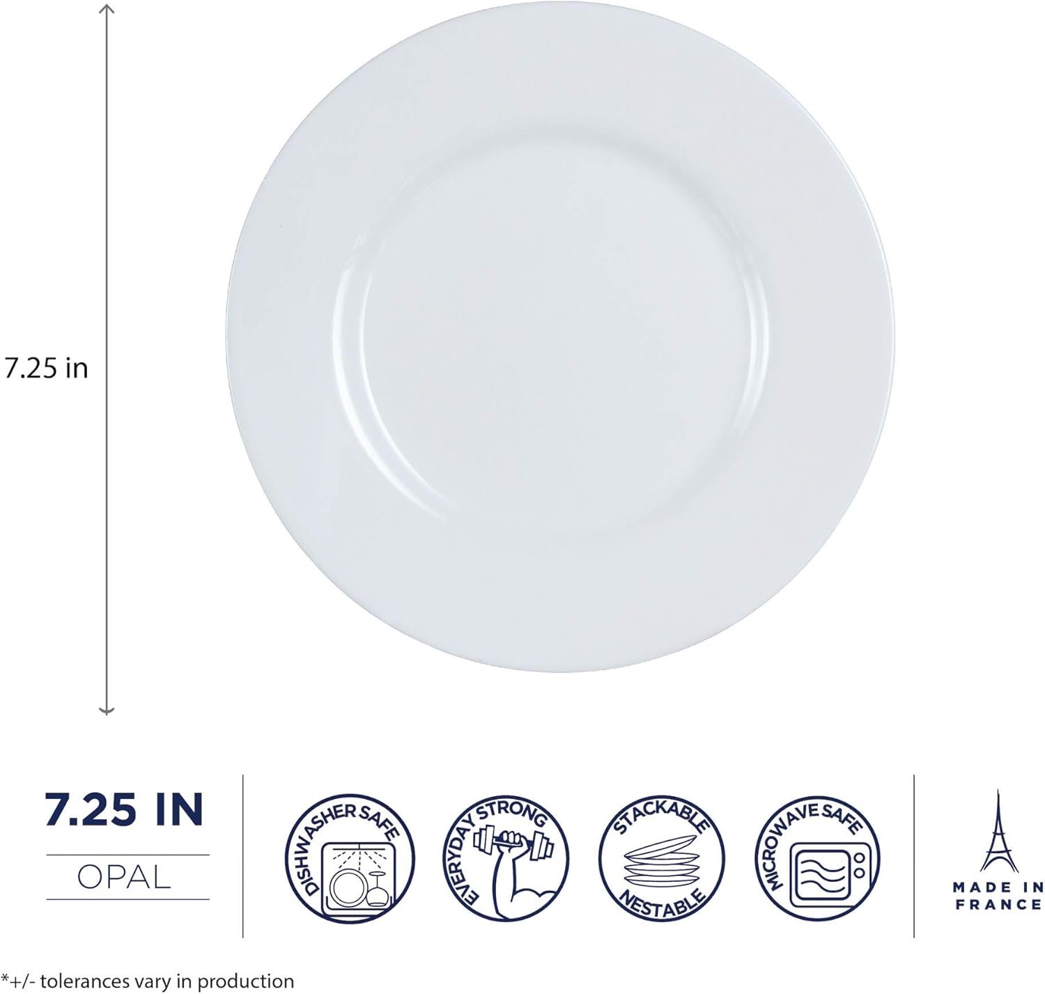 Luminarc Everyday 7.25 Inch Dessert Plate, Set of 6