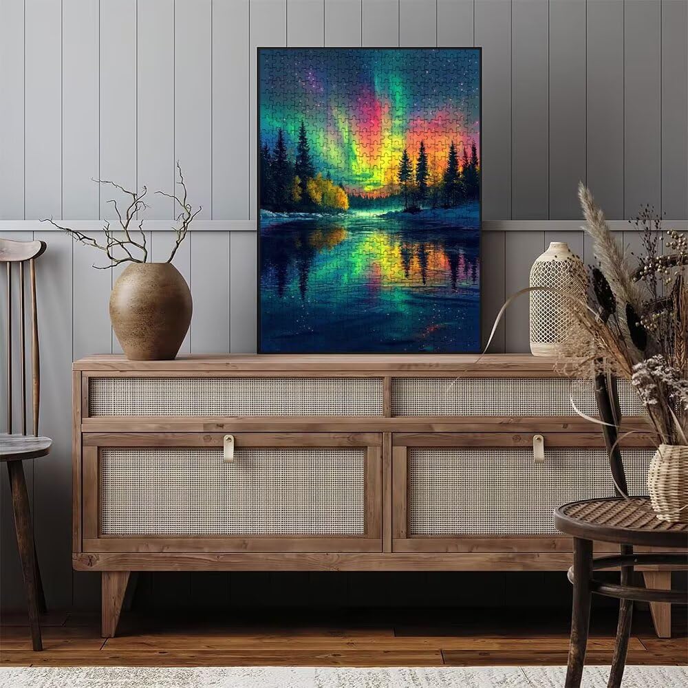 Puzzle 3000 elementów, puzzle dla dorosłych las aurora artystyczne puzzle, gra puzzli, drewniane układanki, niemożliwe klasyczne układanki, do gry edukacyjnej wyzwanie zabawki, układanki rodzinne