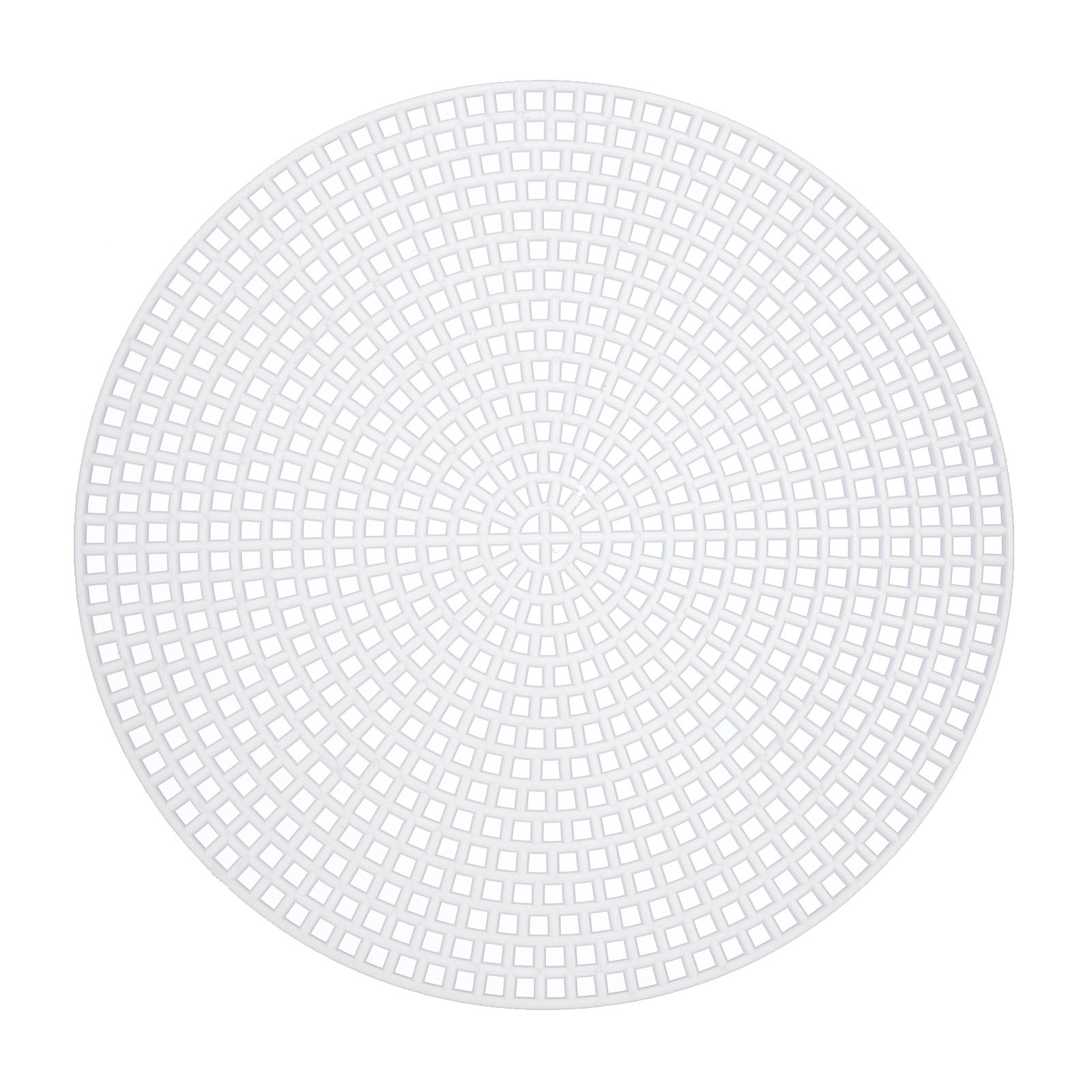 MECCANIXITY 15pcs 4.5" Plastic Mesh Canvas Sheet 13 Count Round Needlepoint Blank Canvas for Embroidery Knit Crochet Acrylic Yarn Crafting, White