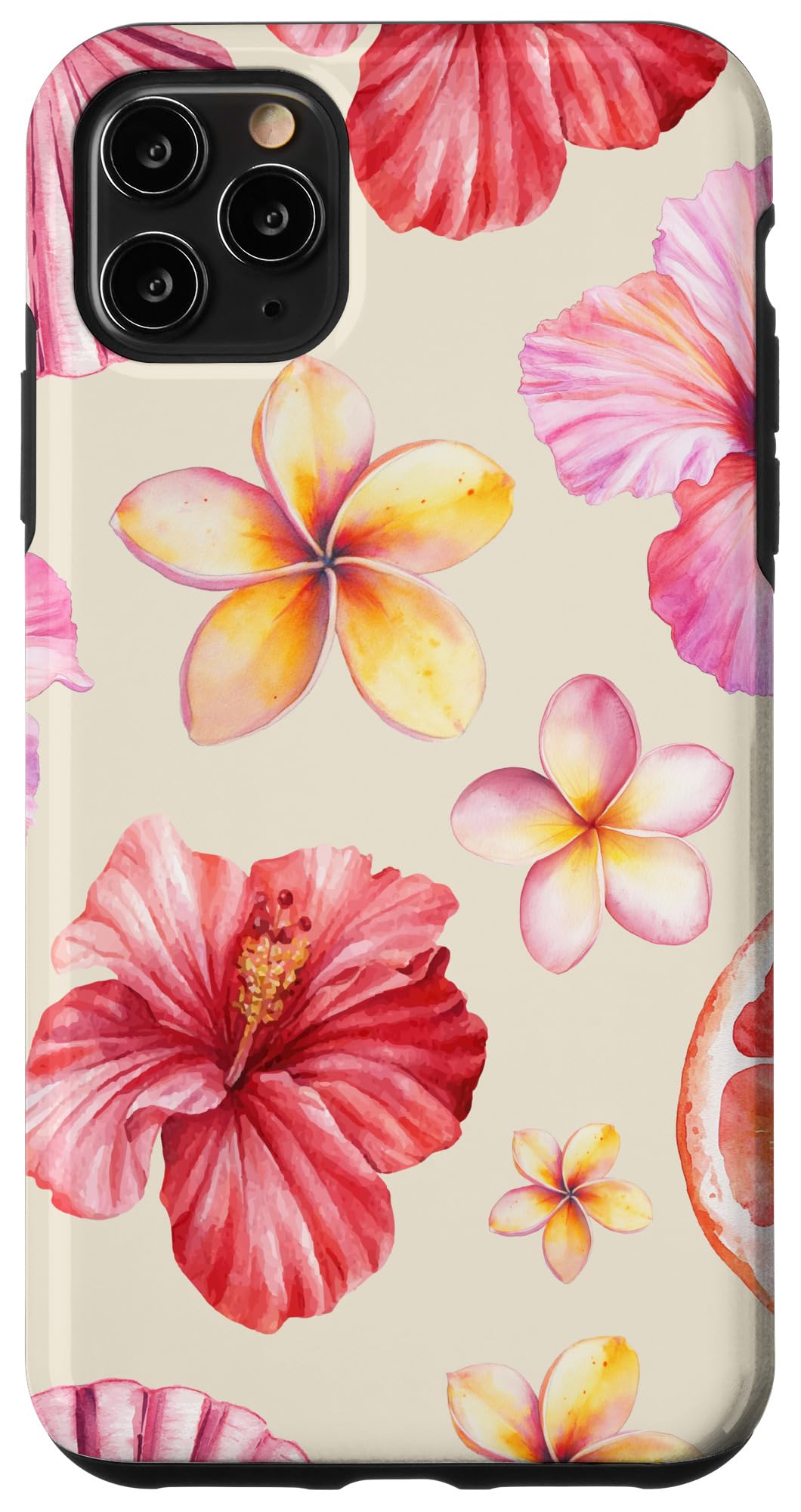 Trendy Summer Pastel Floral Hibiscus Seashell Case for iPhone 11 Pro Max