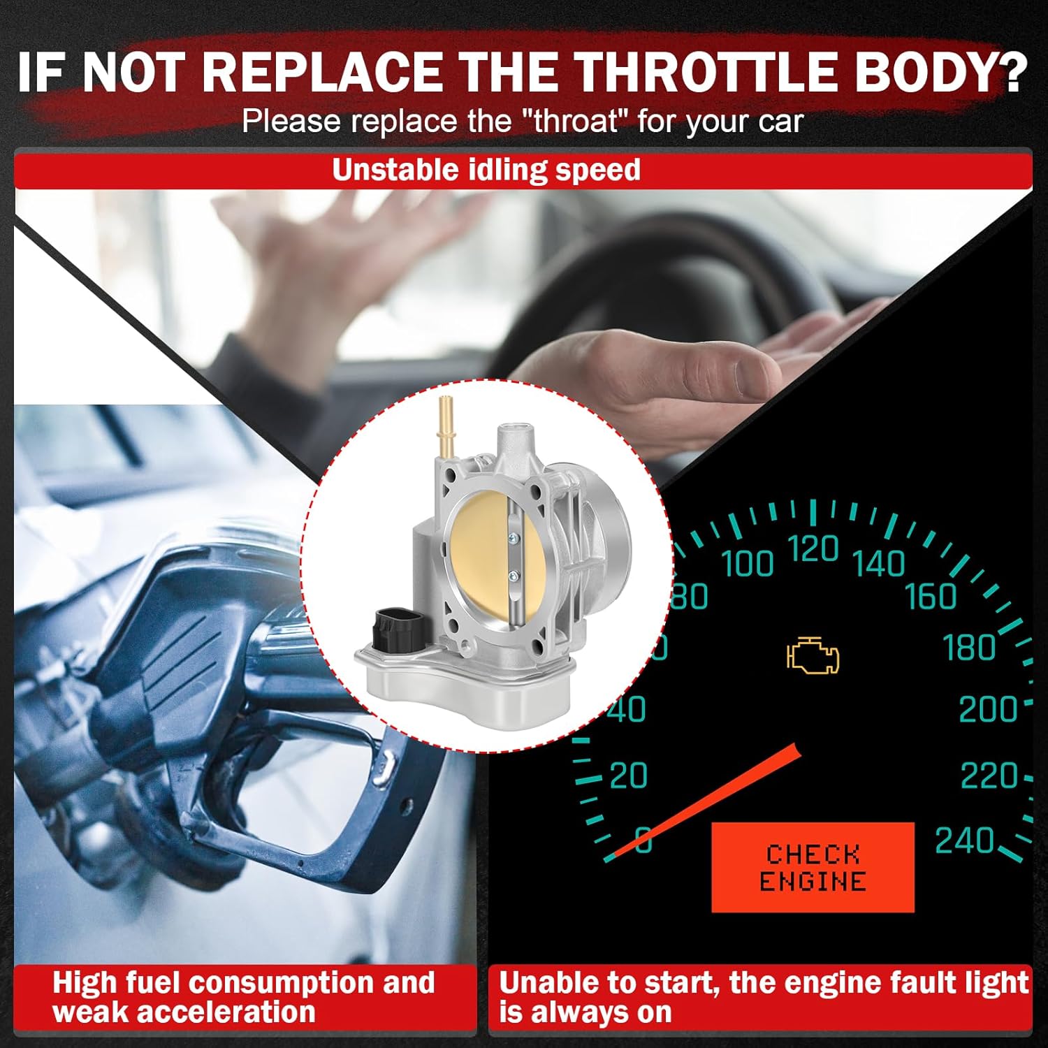 TB1022 Throttle Body Compatible 2004-2007 for Buick Rainier 4.2L 2006-2007 for cheevy Impala 5.3L 2007 for GMC Canyon 3.7L 2006 for Hummer H3 3.5L Electronic Throttle Body OEM S20007 67-3006