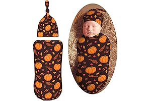 Autumn Pumpkins Leaves Swaddle Set: Embrace Baby's Restful Nights