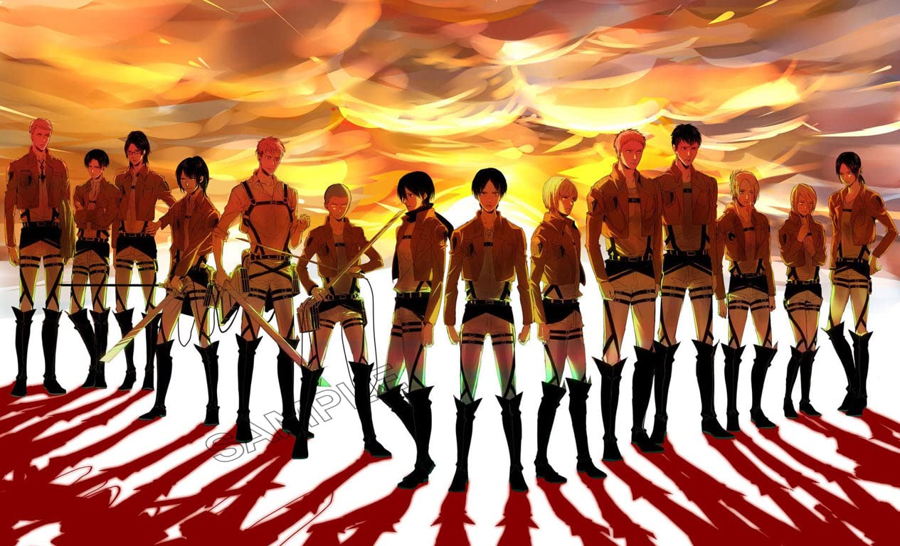 Multicolor Attack On Titan Poster Japanese Manga Series Anime Photo Wall Art Picture Poster A4