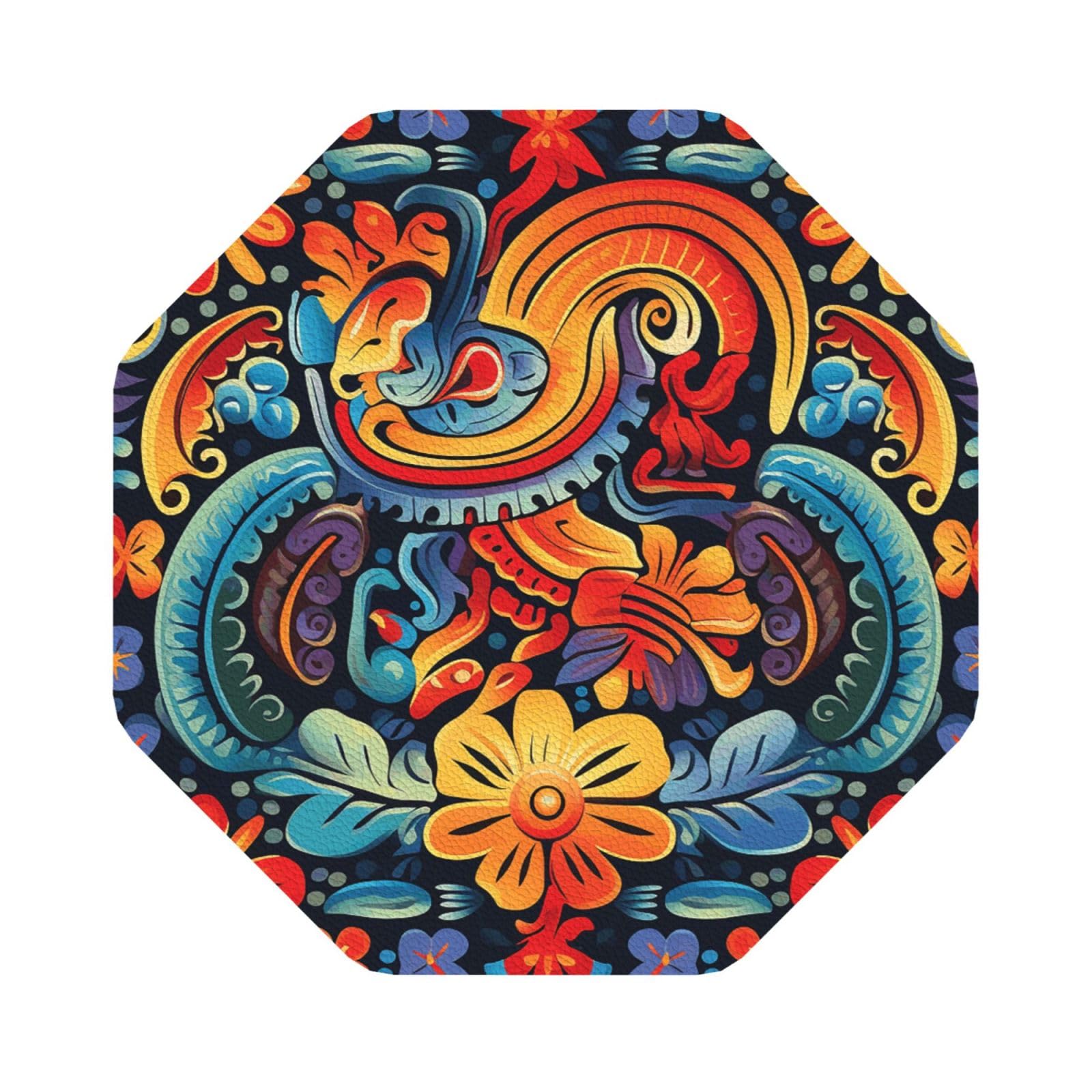 Fodpand Octagon Mexican Drink Coasters Set Of 4, Heat Resistant Leather Coasters Fuuny Bar Beer Beverage Coaster For Drinks, Absorbent Cup Mat For Tabletop Protection, Housewarming Gift