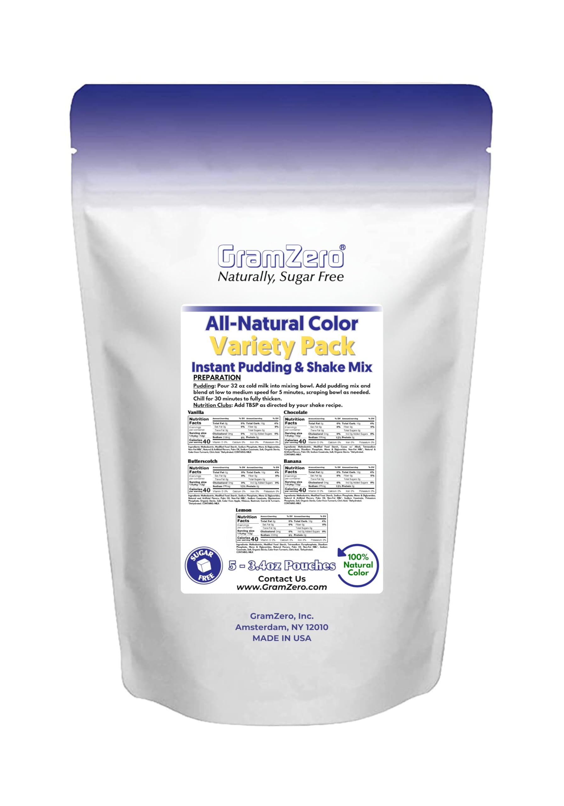 Amazon.com : GramZero Natural Color VARIETY 5-Pack Sugar Free