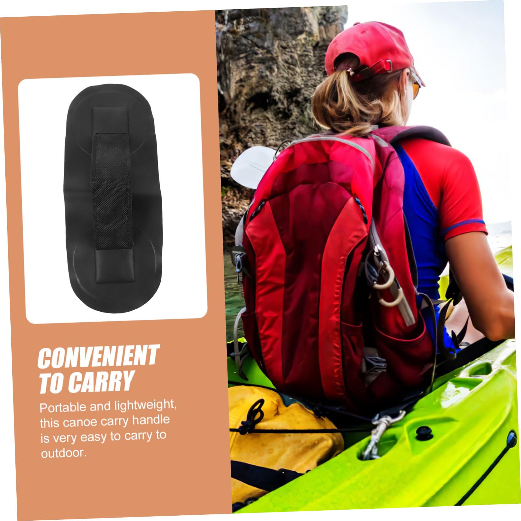 UPKOCH Bootsgriff handhaben Schlüssel Kajak-Must-Haves für Bootfahren Kanuzubehör Kanuboot Griff Kanu Paddelgriff Outdoor-Kajakgriff Kajak Teile Marine-Haltegriff Nylon Schwarz