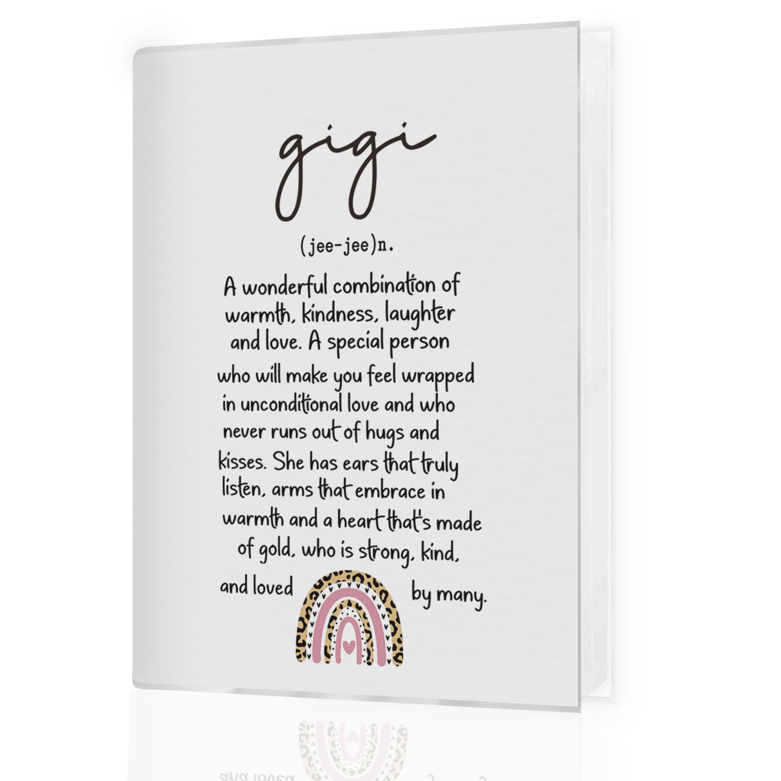 Qnhij Gigi Grandma Photo Album 4x6 Hold 36 Photos, Grandma Gifts from Grandkids, Leopard Rainbow Gigi Definition Small Photo Album Picture Memory Book Keepsake for Family Baby Travel Vacation