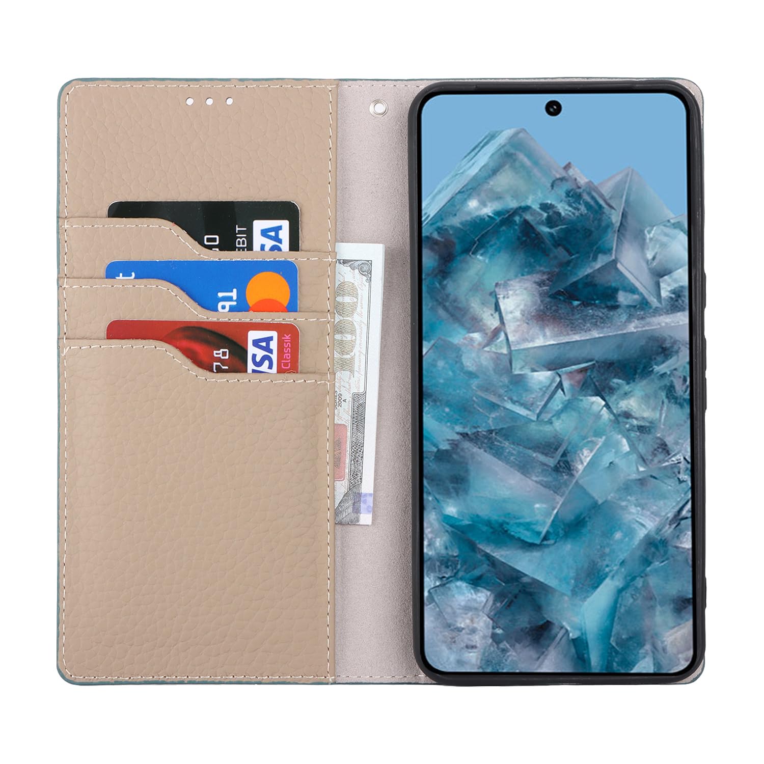 Cavor Cover Google Pixel 6A Con Cordino,Flip Vera Pelle
